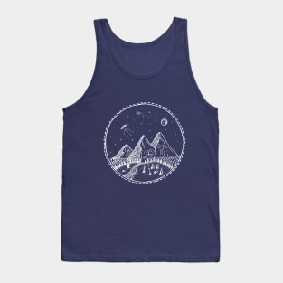 Mysterious Landscape White Tank Top